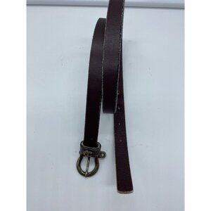 Etienne Aigner Ladies Leather Belt Brown Size 26 Skinny Vintage Brass Buckle 80s